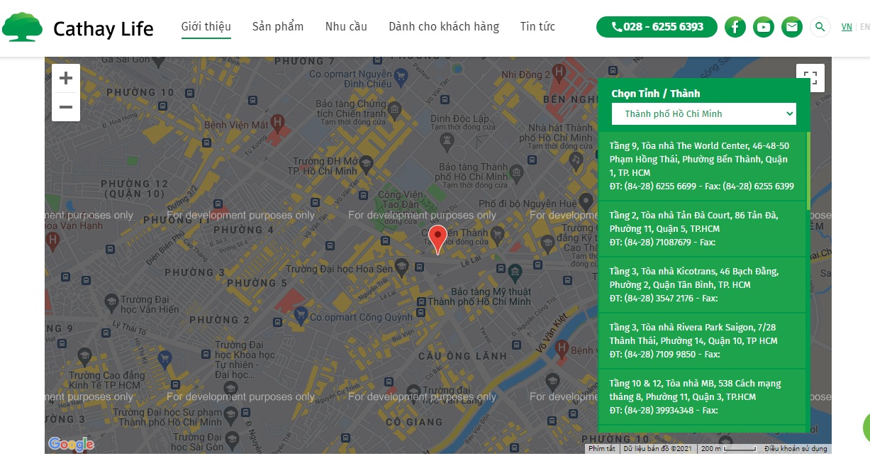 địa điểm Công ty bảo hiểm Cathay Life