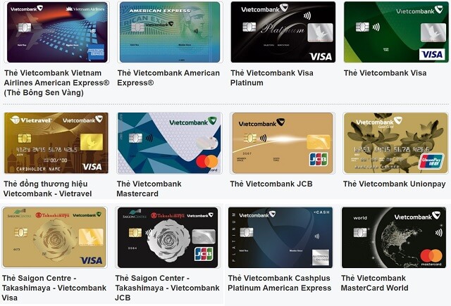 Các thẻ tín dụng Vietcombank đang phát hành tính đến năm 2021