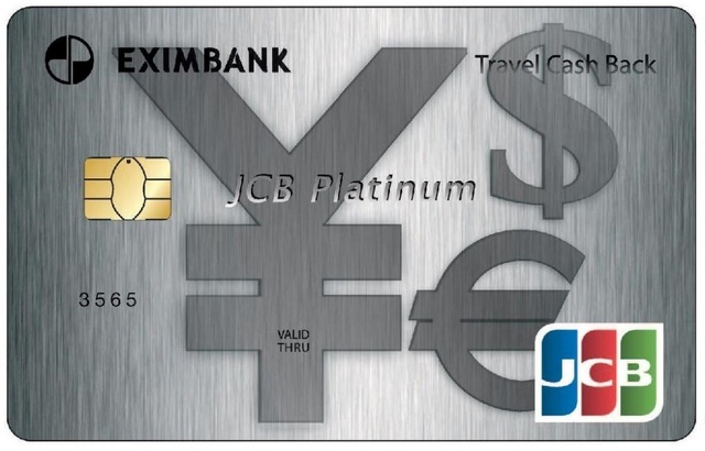 Thẻ tín dụng quốc tế Eximbank JCB Platinum Travel Cash Back
