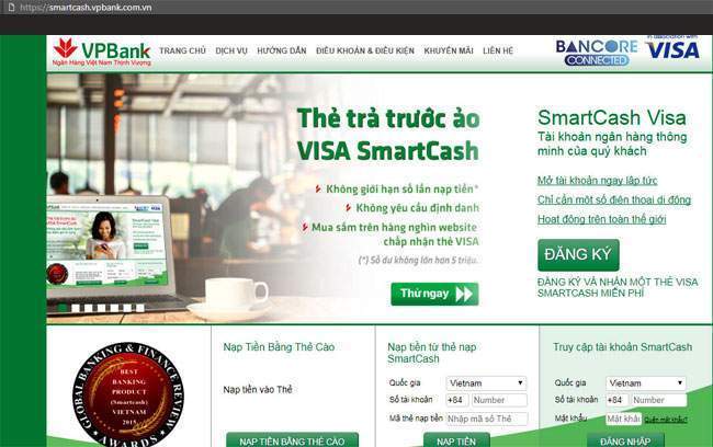 Thẻ Visa ảo của VPBank