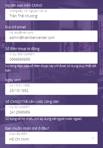 cách đăng ký thẻ Timo