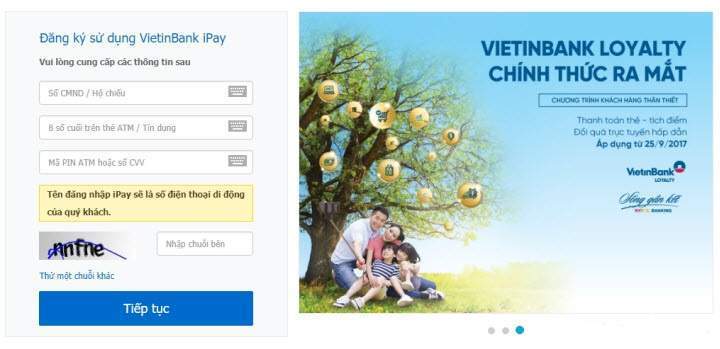 Cách đăng ký Internet Banking Vietinbank