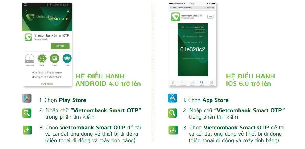 Cách cài đặt ứng dụng của Vietcombank