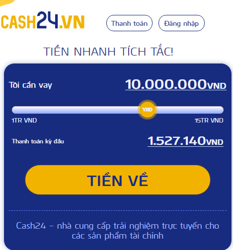 vay tiền qua cash24