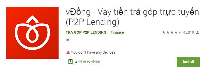 Vay tiền mặt qua app VĐồng