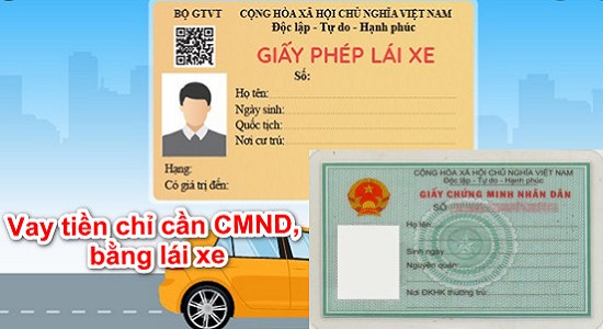 vay tiền bằng cmnd gplx