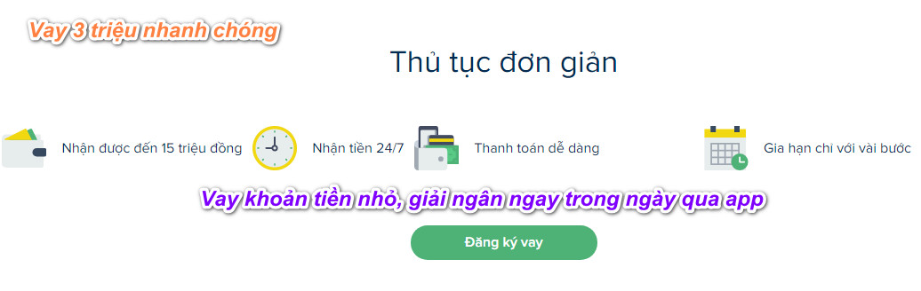 vay 3 triệu chỉ cần cmnd
