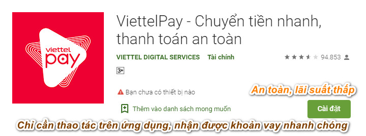 vay tiền qua viettelpay