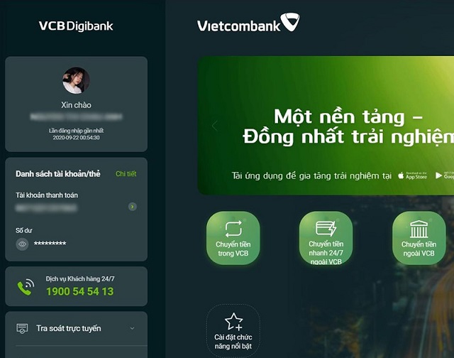 Chi tiết cách chuyển khoản Vietcombank bằng điện thoại