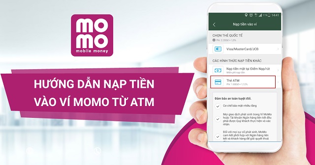 Sử dụng thẻ ATM để nạp tiền vào ví Momo