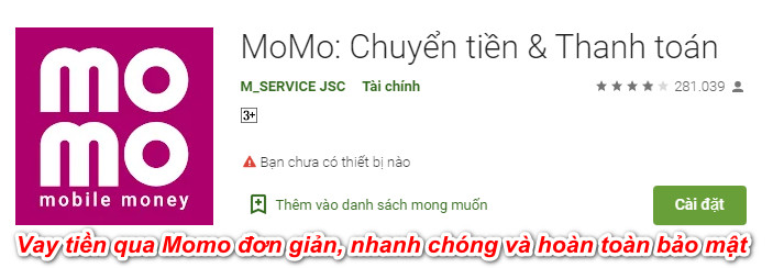 vay tiền qua momo