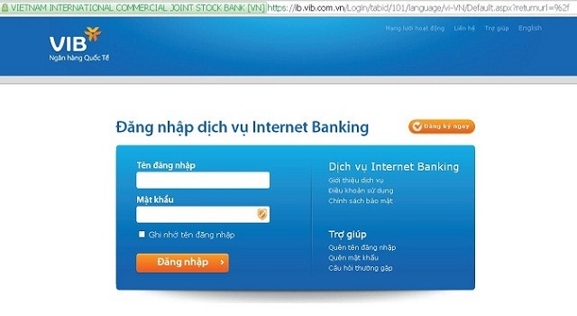Các bước đăng ký internet banking VIB vô cùng dễ dàng